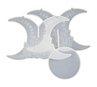 NIHENHAO Moule en résine époxy Fait à la Main pour Support de Fleurs en Forme d'éclipse Lunaire Moule pour Pot de Fleurs Organisateur d'étagère Moule en Silicone