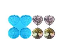 NIHENHAO Moule en silicone 3D en forme de papillon pour résine époxy, arbre de vie, porte-clés, pendentif, fabrication de bijoux - arbre