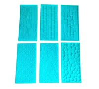NIHENHAO Moule en Silicone 6 pièces/Ensemble Fleur d'écorce d'arbre Mur de Brique Texture de Pierre pour Tapis pour gelée Faite à la Main Cupcake Cookie Su Plastique