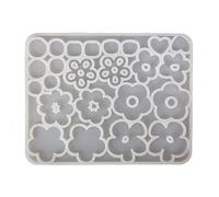 NIHENHAO Moule en silicone avec pendentif en forme de fleur en résine époxy, porte-clés, bijoux pour bagages, sacs, accessoires de collier