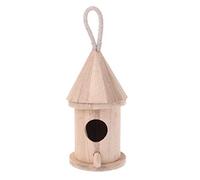 NIHENHAO Nichoir à Oiseaux en Bois avec Nichoir à Perchoir à Peindre Nid de Couchage Suspendu pour Oiseaux intérieurs extérieurs décoration de Jardin Bois