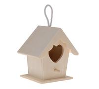 NIHENHAO Nichoir à Oiseaux pour l'extérieur à Peindre nichoir à Oiseaux Fait à la Main avec perchoir pour Petits Oiseaux décor de Jardin