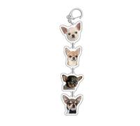 NIHENHAO Porte-clés portable en acrylique avec pendentif animal de dessin animé - Porte-clés tendance pour couple - Ornement de sac pour propriétaires d'animaux - 9. Chihuahua