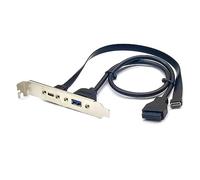 NIHENHAO Usb3.2 USB 3.2 en-tête de Panneau Avant Type-E Type à Type-C C câble d'extension Femelle avec vis de Montage sur Panneau en Plastique