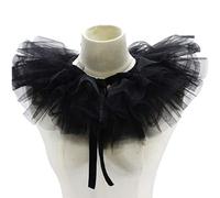 NIHENHAO Victorien À Volants Maille Faux Col Châle Tulle Clown Cosplay Cou Ruff Ras du Cou