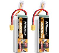 Nihewo Batterie Lipo 3S 11,1V 2200mAh RC Lipo 100 C avec Prise XT60 Compatible avec Les Voitures RC, camions, Bateaux, Avions, hélicoptères, Drones, modèles de Loisirs de Course FPV (2 Paquets)