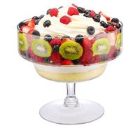 NiHome Bol à dessert en verre transparent pour desserts, gelées, salades, plats froids, bols à fruits, design inspiré du martini, grand bol à dessert décoratif pour réunions de famille, fêtes,
