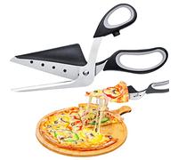 NiHome Ciseaux à pizza avec pelle de service intégrée, coupe-pizza multifonction 2 en 1 avec lames en acier inoxydable amovibles, utilisation à une main, poignée ergonomique et souple, ustensile de