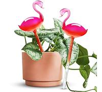 NiHome Flamingo Lot de 2 bulbes d'arrosage Automatique 25,4 cm de Long dégradé Rose Vif en Verre soufflé à la Main pour la Maison l'intérieur ou l'extérieur système d'irrigation Automatique