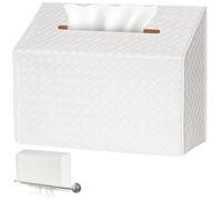 NiHome Housse de boîte à mouchoirs en cuir synthétique pour boîtes à mouchoirs Kleenex, design polyvalent pour comptoirs et porte-serviettes, le cuir améliore la décoration de la maison, facile à