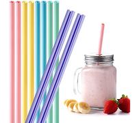 NiHome Lot de 10 pailles en silicone réutilisables, avec design d'ouverture, faciles à nettoyer, pas de brosse de nettoyage nécessaire, sans BPA, pailles idéales pour les boissons froides et chaudes