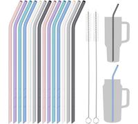 NiHome Lot de 14 pailles en silicone pour gobelets Stanley de 1 134 g, 850,5 g, pailles de 35,6 cm