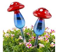 NiHome Lot de 2 bulbes d'arrosage Automatique en Forme de Champignon de 25,4 cm de Long dégradé Rouge Bleu en Verre soufflé à la Main pour la Maison, l'intérieur, l'extérieur, Le Jardin, la