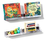NiHome Lot de 2 étagères murales magnétiques en Acrylique Transparent pour Enfants, 43,2 cm pour Tableau Blanc, Chambre à Coucher, Salle de t réfrigérateur, Design élégant pour Grands Livres