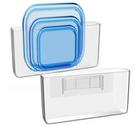 NiHome Lot de 2 organiseurs muraux en acrylique pour armoire, installation sans perçage, utilisation polyvalente pour cuisine, salle de bain, bureau, parfaits pour les petits accessoires (transparent)