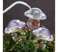 NiHome Lot de 3 globes d'arrosage automatique en verre irisé soufflé à la main pour plantes jusqu'à 3 semaines, design de recharge facile avec débit réglable