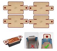 NiHome Lot de 4 tapis à pain en silicone avec base marron, bords rouges