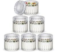 NiHome Lot de 6 bocaux à bougies en verre avec couvercles - Rangement multifonction - Design unique en relief pour la décoration de la maison, les occasions spéciales