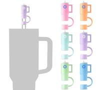 NiHome Lot de 6 capuchons de paille en silicone pour tasse Stanley Quencher H2.0 de 880,5 g/1200 ml, couvercles de paille anti-poussière, sans BPA, réutilisables