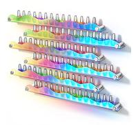 NiHome Lot de 6 étagères murales en acrylique pour salon de vernis à ongles, irisé, mignon, moderne, élégant, présentoir et rangement 38,1 x 5,1 cm, grandes étagères à rebord pour salles de bains,