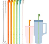 NiHome Lot de 6 pailles anti-rides en silicone (couleurs estivales)