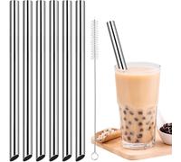 NiHome Lot de 6 pailles réutilisables extra larges en acier inoxydable