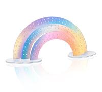 NiHome Organiseur de boucles d'oreilles à 3 niveaux en acrylique irisé arc-en-ciel, design léger et durable, 140 trous pour 70 paires, rangée avant unique pour boucles d'oreilles spéciales, 30 x 15,9