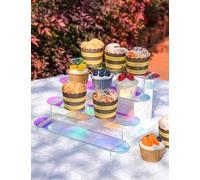 NiHome Organiseur de parfum en acrylique irisé à 4 niveaux, support de parfum, facile à assembler, organisateur largement utilisé pour les fêtes, usage quotidien, décoration de la maison