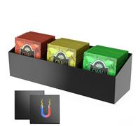 NiHome Organiseur magnétique pour sachets de thé en acrylique à trois compartiments, solution de rangement polyvalente pour sachets de thé et petits articles, design élégant durable avec taille