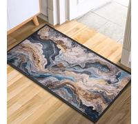 NiHome Paillasson d'intérieur de qualité supérieure, lavable en machine, velours Devon et mélange de coton, antidérapant avec dos en TPR, profil fin, design vintage 43,2 x 80 cm pour entrée,