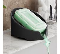 NiHome Porte-savon en silicone avec drainage haute efficacité pour salle de bain et cuisine, support élargi compatible avec divers savons et fournitures de nettoyage, passe au lave-vaisselle, facile à