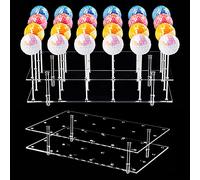 NiHome Présentoir à gâteaux 24 trous en archyclique pour table de dessert, cupcakes, sucettes, bonbons, fête de mariage, anniversaire de mariage, vacances (rectangle)