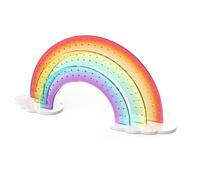 NiHome Support de boucles d'oreilles arc-en-ciel en acrylique pour la maison, le bureau, la coiffeuse - Affichage léger multicolore avec 140 trous pour jusqu'à 70 paires - Durable et résistant à la