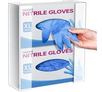 NiHome Support mural pour porte-gants (pour 2 boîtes), porte-gants en acrylique pour gants et chiffons jetables, distributeur de gants peu encombrant pour cuisine, salle de bain, laboratoire et garage