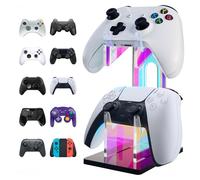 NiHome Support universel en acrylique irisé à 2 niveaux pour manette de jeu PS5 Xbox ONE Switch coloré accessoires de jeu antidérapant stable en acrylique transparent