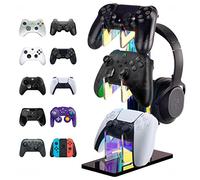 NiHome Support universel en acrylique irisé à 3 niveaux pour manette de jeu PS5 Xbox ONE Switch coloré accessoires de jeu support de casque stable antidérapant