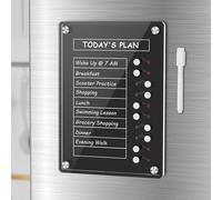 NiHome Tableau de planification magnétique en acrylique avec curseurs et support de bureau, tableau de corvée multifonction pour enfants et adultes, tableau de routine avec marqueur pour réfrigérateur