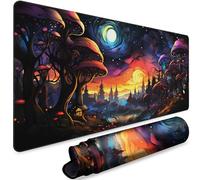 NiHome Tapis de souris/clavier de jeu XL - 90 x 40 cm, tapis de souris artistique complet pour ordinateur portable, tapis de protection de bureau avec base en caoutchouc antidérapant pour bureau à