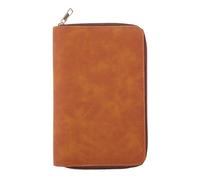 NIHUIFA Housse en cuir avec fermeture éclair et poche pour carte de crédit avec poche élastique pour stylo, 6 anneaux, couverture de planificateur