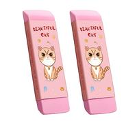 NIHUIFA Lot de 2 gommes à crayons géantes de dessin animé - Fournitures scolaires - Rose