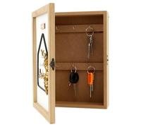 NIHUIFDPY Armoire à clés Murale en Bois, Casier Casiers avec 6 Crochets à Clés, Armoire à Clés Rustique Décorative pour Entrée, Porte, Couloir, Bureau, Décoration d'Intérieur