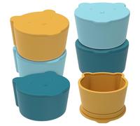 NIHUIFDPY Lot de 6 petits récipients alimentaires à emporter 130 ml en silicone étanche avec couvercles réutilisables pour garderie, école, voyage