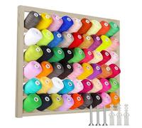 NIHUIFDPY Porte-fils mural en bois pour 54 bobines de fil à coudre avec vis, support de bobine de couture multifonction pour broderie, couture, bandeau à cheveux (54 bobines)