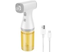 NIHUIFDPY Pulvérisateur d'huile d'olive électrique pour la cuisine, pulvérisateur d'huile réglable et récipient d'huile avec 2 modes commutables et lumière, flacon distributeur d'huile en verre pour
