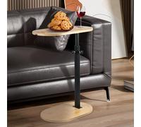NIHUIFDPY Table d'appoint en forme de C, table de chevet rotative à 360°, hauteur réglable de 42 à 78 cm, avec emplacements pour téléphone et tablette, table basse, plateau pour salon, chambre à