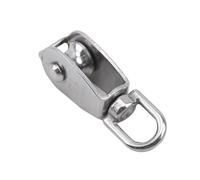 NIHUJALE Poulie en Acier Inoxydable, Poulie de Levage pivotante à Roue Simple/Double for câble métallique M15/M25(Double Pulley M15)
