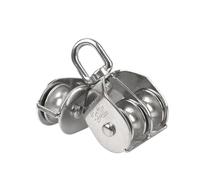 NIHUJALE Poulie en Acier Inoxydable, Poulie de Levage rotative à Roue Simple/Double en Acier Inoxydable, Outil de Levage M15/M25(Double Pulley 25mm)