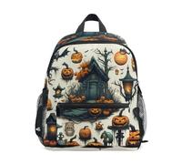 Niigeu Symboles D'Halloween Citrouille Fantôme Sac à Dos Enfant Sac a Dos Fille Garçon 2-7 Ans Cartable Mini Sac Ecole Maternelle Enfants Préscolaire Voyage