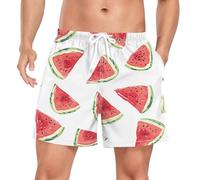 Niigeu Tranches d'art Fruit De Pastèque Homme Short de Bain Respirant Séchage Rapide Maillot de Bains Etanche Plage Été Beach Shorts