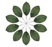 NIIIYTYB Lot de 10 feuilles de magnolia artificielles vertes pour couronnes, guirlandes de fleurs séchées au toucher réaliste, décoration d'intérieur, grandes feuilles de magnolia pour marque-pages,